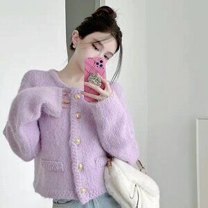 NWT MS Studio Purple Lavender Mohair Cardigan Sweater | Size: Small